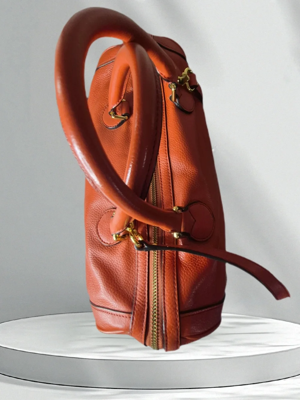 Banana Republic Pebbled Leather Satchel - Orange